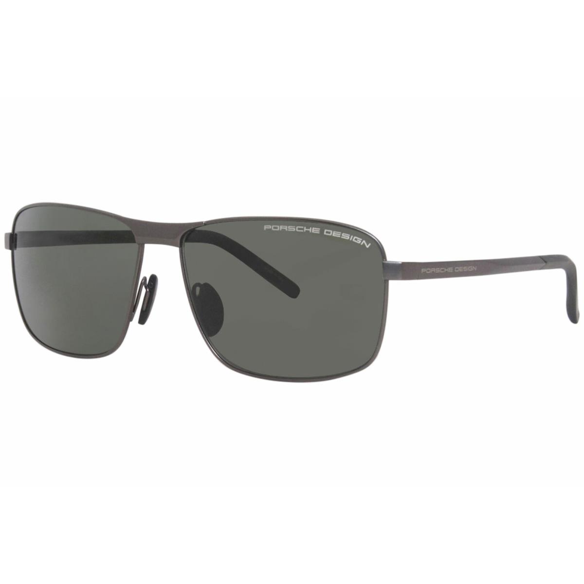 Porsche Design P8643 C Sunglasses Men`s Gunmetal/green Lenses Square 59mm