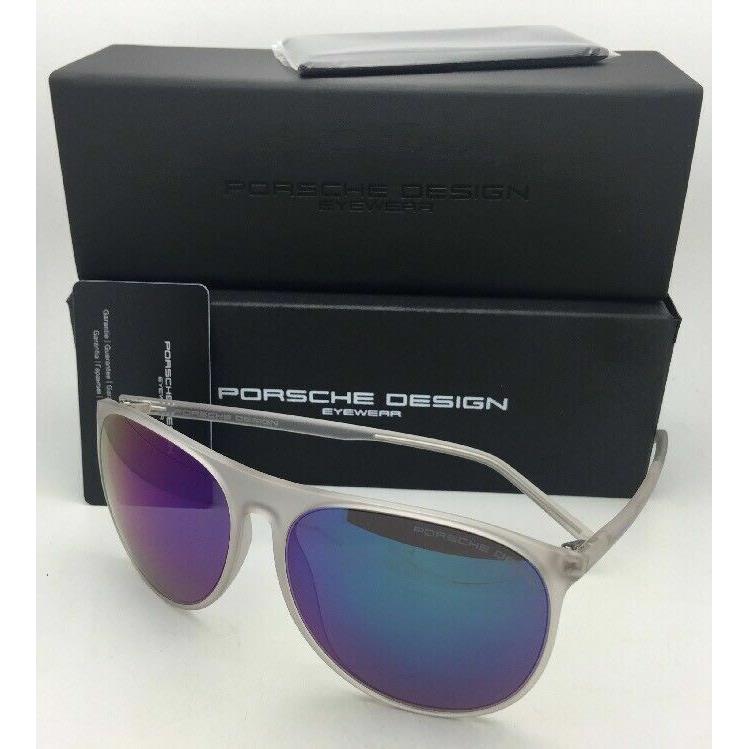 Porsche Design Sunglasses P`8596 A Matte Frost Frame with Violet-blue Mirror