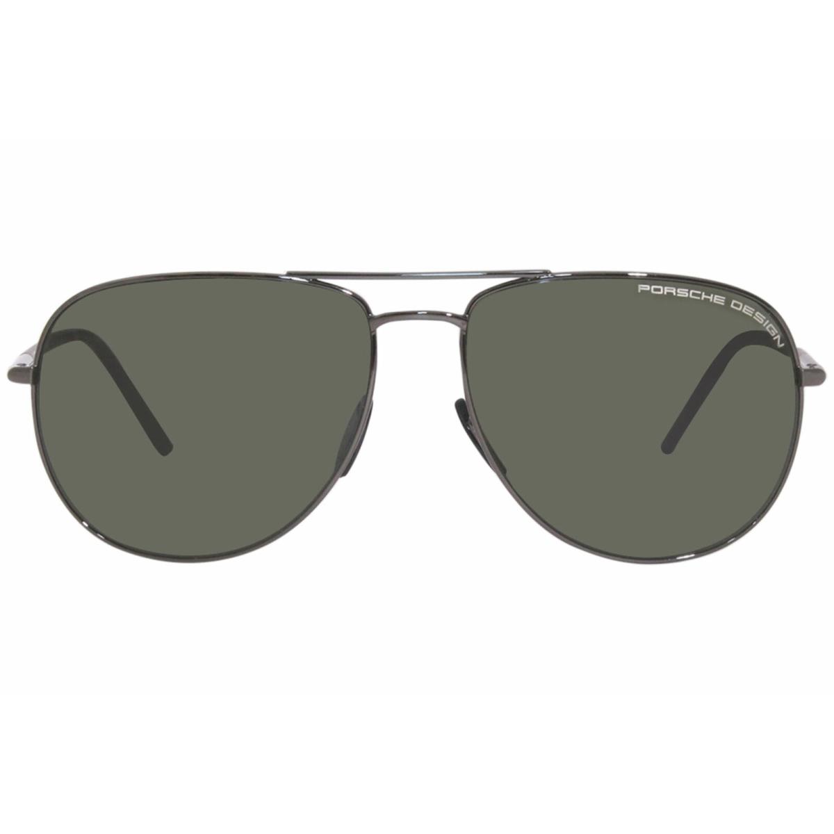 Porsche Design P8629 A Sunglasses Men`s Gunmetal/green Polarized Lens Pilot 60mm