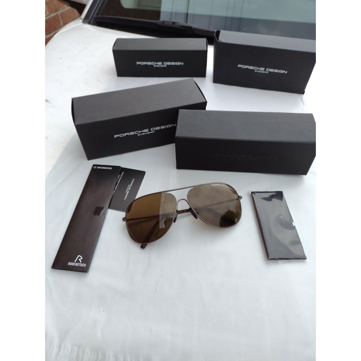 Porsche Design Sunglasses p8605 64/12 Gunmetal Frame Brown Lenses