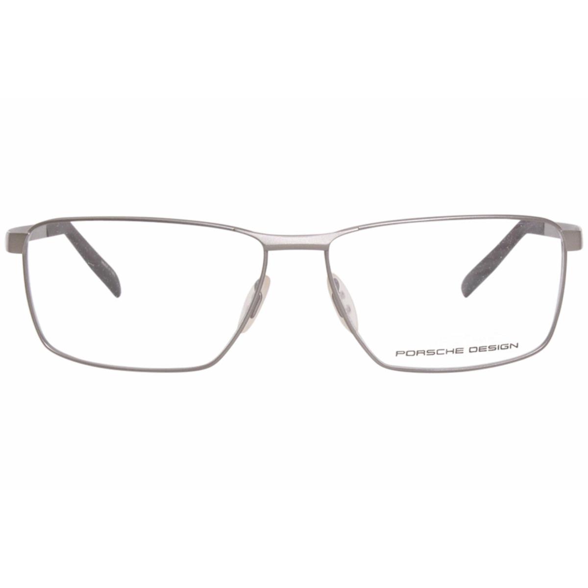 Porsche Design P8302-C Eyeglasses Men`s Silver Full Rim Rectangle Shape 58mm