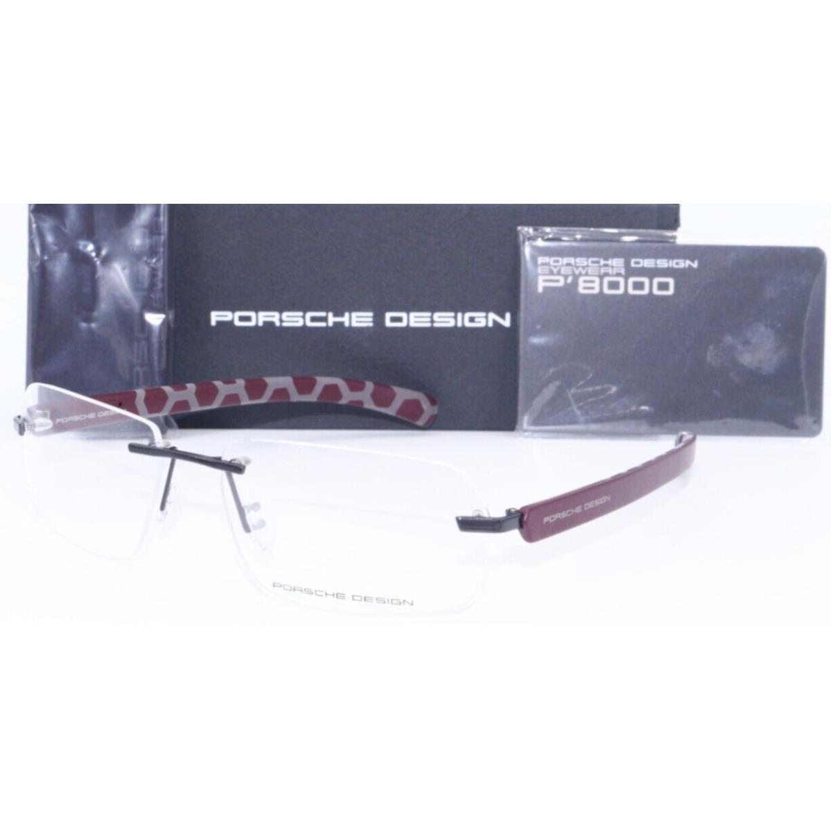 Porsche Design P`8202 S1 D Rimless Black-burgundy Eyeglasses 58-16