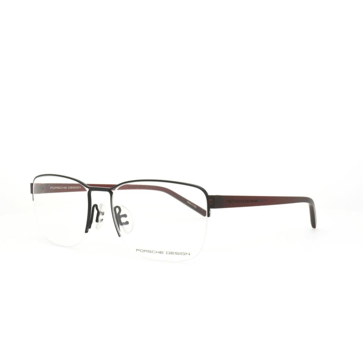 Porsche Design Eyeglasses 8357 A 54-18-145 Black Dark Maroon