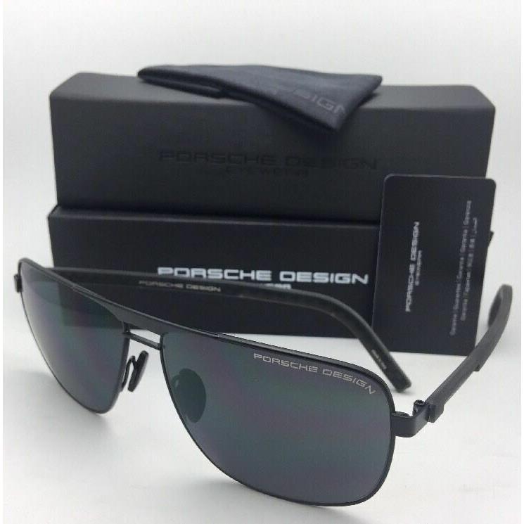 Porsche Design Sunglasses P`8639 A 62-13 Black Aviator Frames with Grey Lens