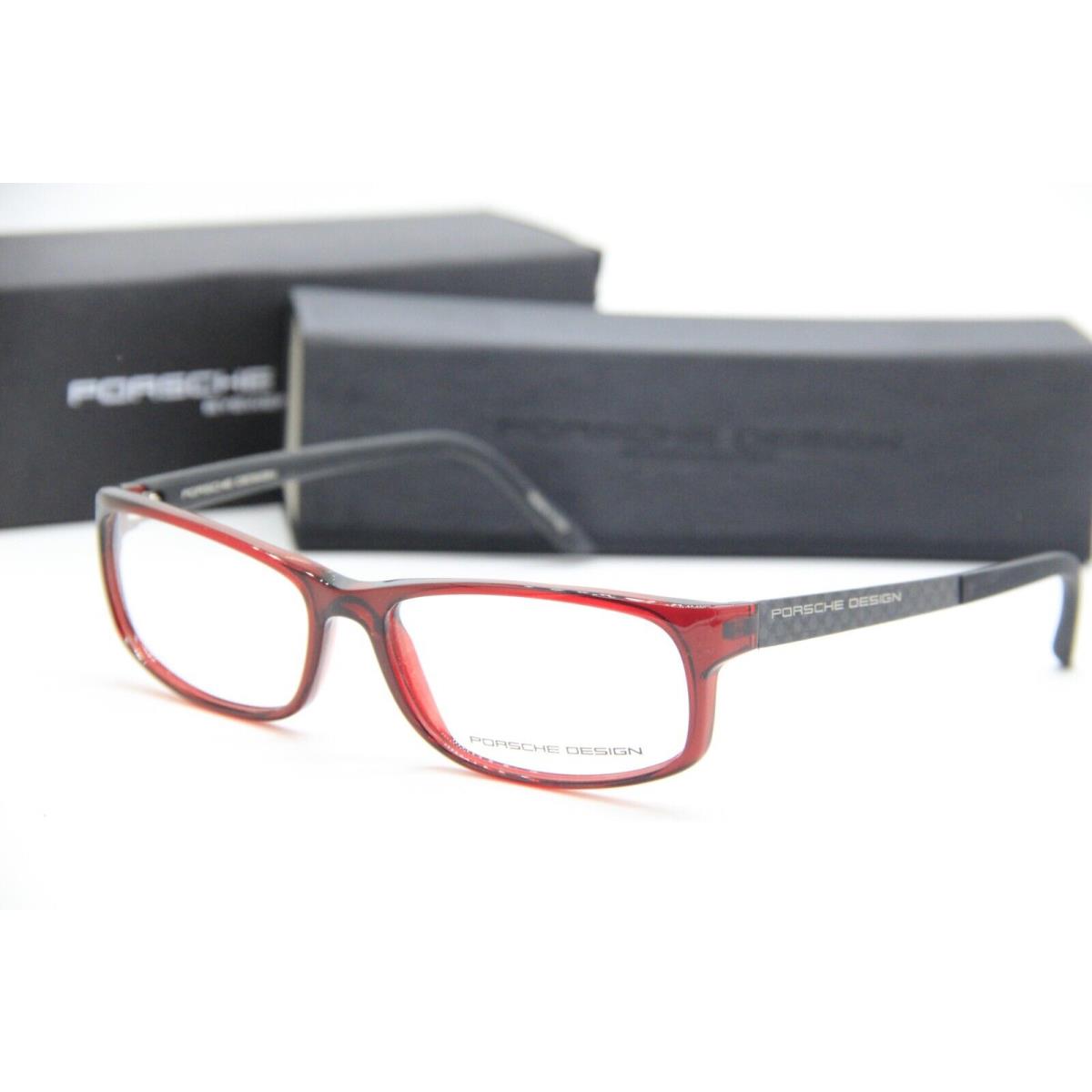 Porsche Design P`8243 C Dark Red Black Eyeglasses W/case 54-15