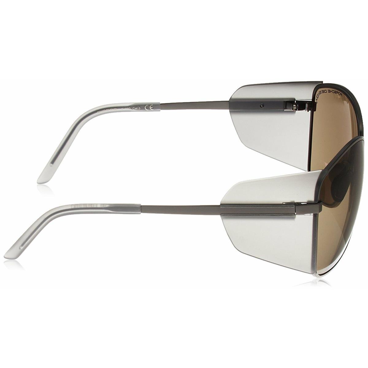 Porsche Design P8599 A Women`s Titanium Gunmetal Sunglasses Brown Lens
