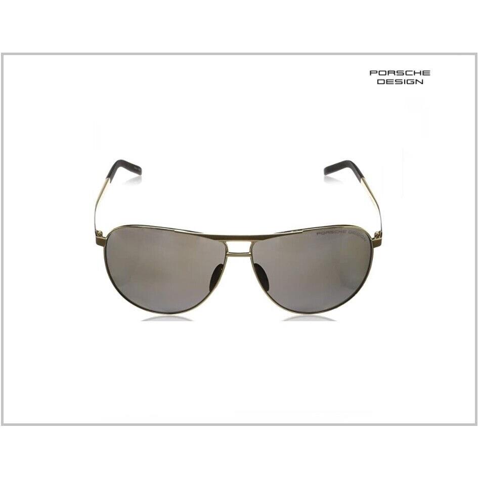Porsche Design P`8642 B 8642-B Gold/gray Square Polarized Sunglasses 62mm