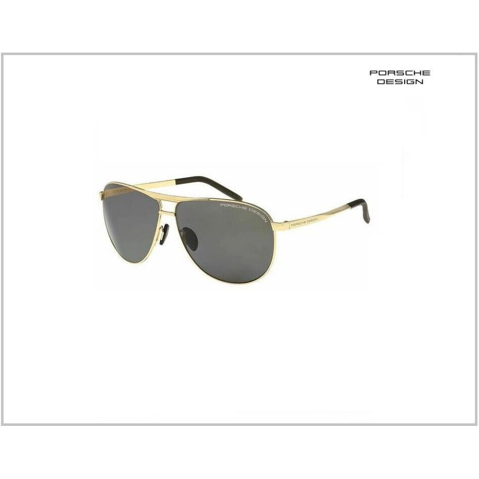 Porsche Design P`8642 B 8642-B Gold/gray Square Polarized Sunglasses 62mm