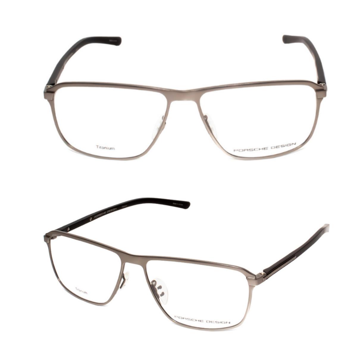 Porsche Design Eyeglasses P`8285 C 56-14 Matte Silver Titanium Black Frame