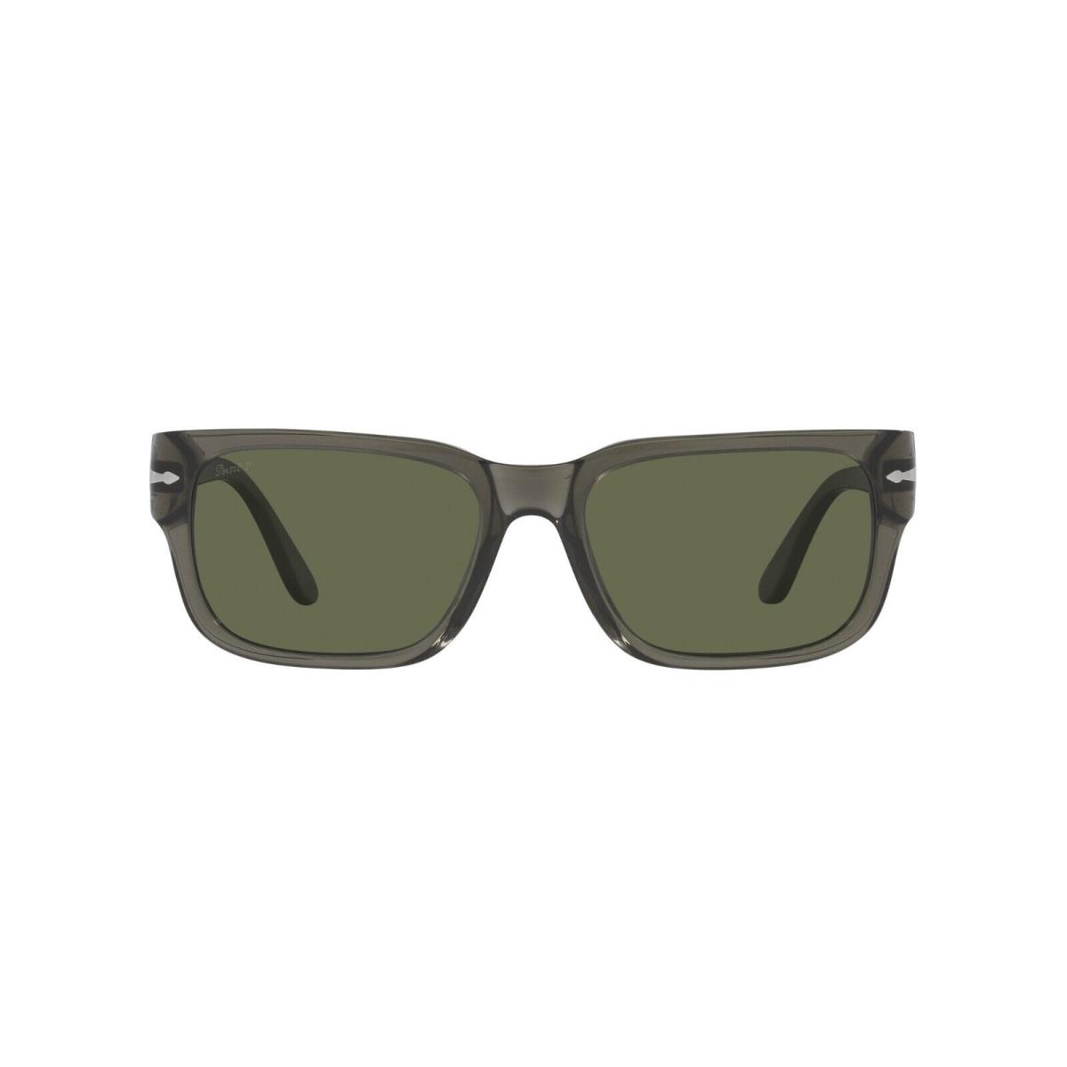 Persol PO 3315S Transparent Gray/green Polarized 1103/58 Sunglasses