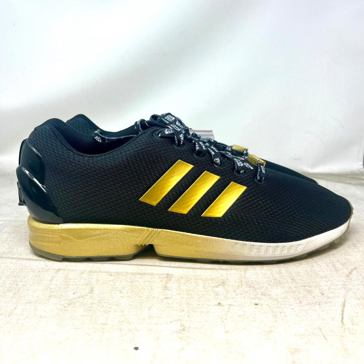 Adidas mi Star Wars ZX Flux Shoes Metallic Gold Stripes Darth Vader 12.5