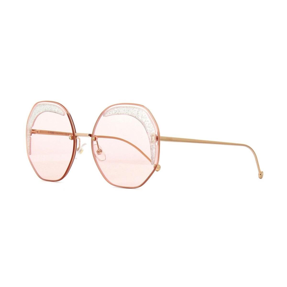 Fendi Glass FF 0358/S Rose Gold/pink 1N5/U1 Sunglasses - Frame: Rose Gold, Lens: Pink