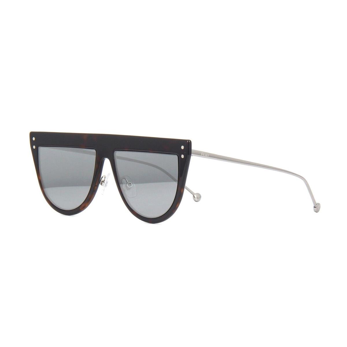 Fendi Defender FF 0372/S Dark Havana/grey Silver Mirrored 086/T4 Sunglasses