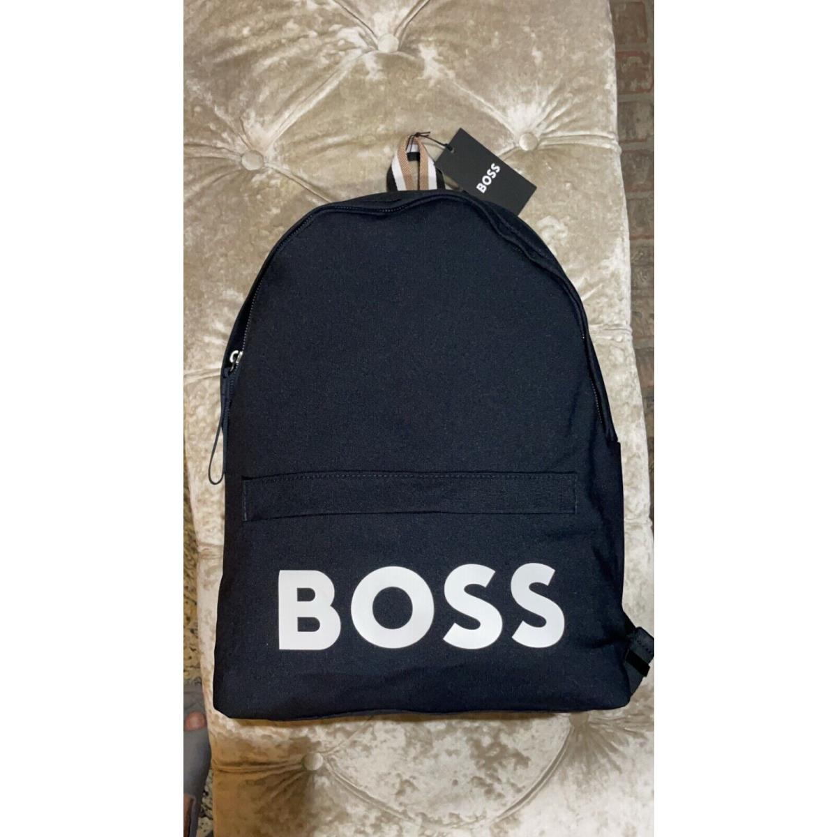 Hugo Boss Logo Print Backpack Travel Bag Navy Blue 50439196