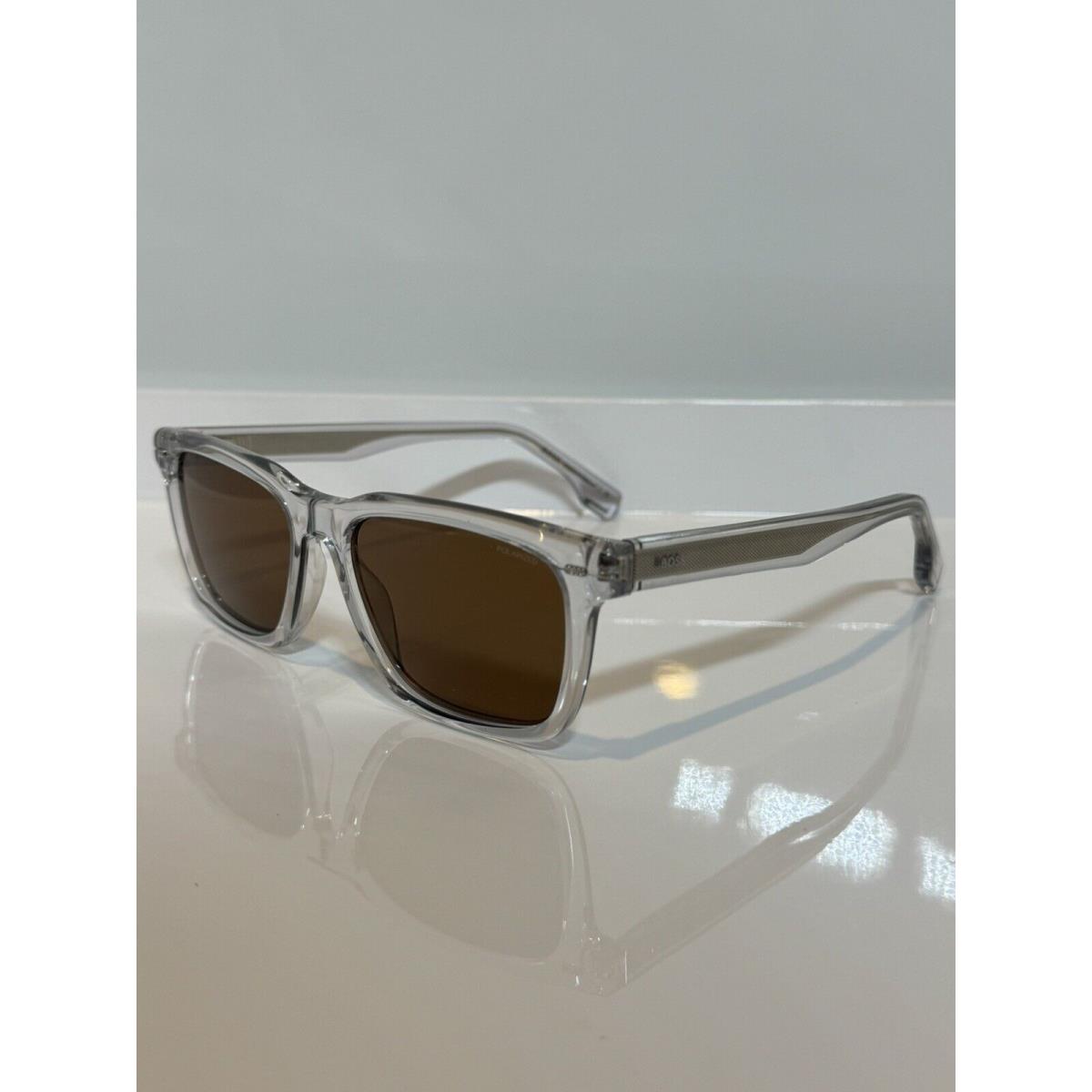 Hugo Boss 1352US KB7 Crystal Gray Chunky Acetate Bronze Polari Sunglasses