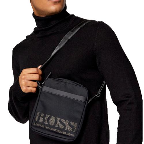 Hugo Boss Mens Black Bag Magnified NS Zip 50457037001