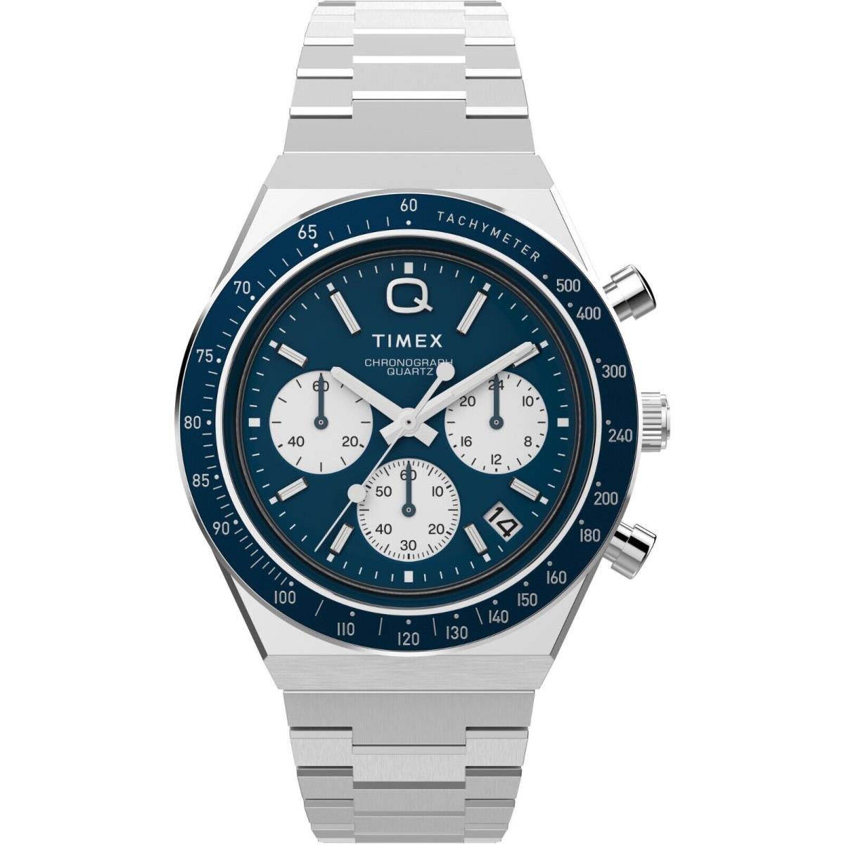 Timex Q Chronograph - Blue Reverse Panda Dial - TW2W51600