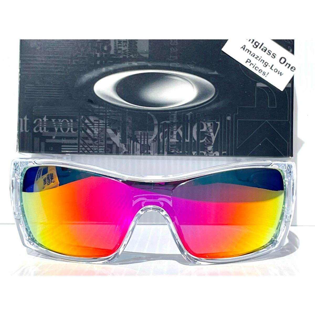 Oakley Batwolf Clear Silver Icon Polarized Galaxy Magenta Lens Sunglass 9101