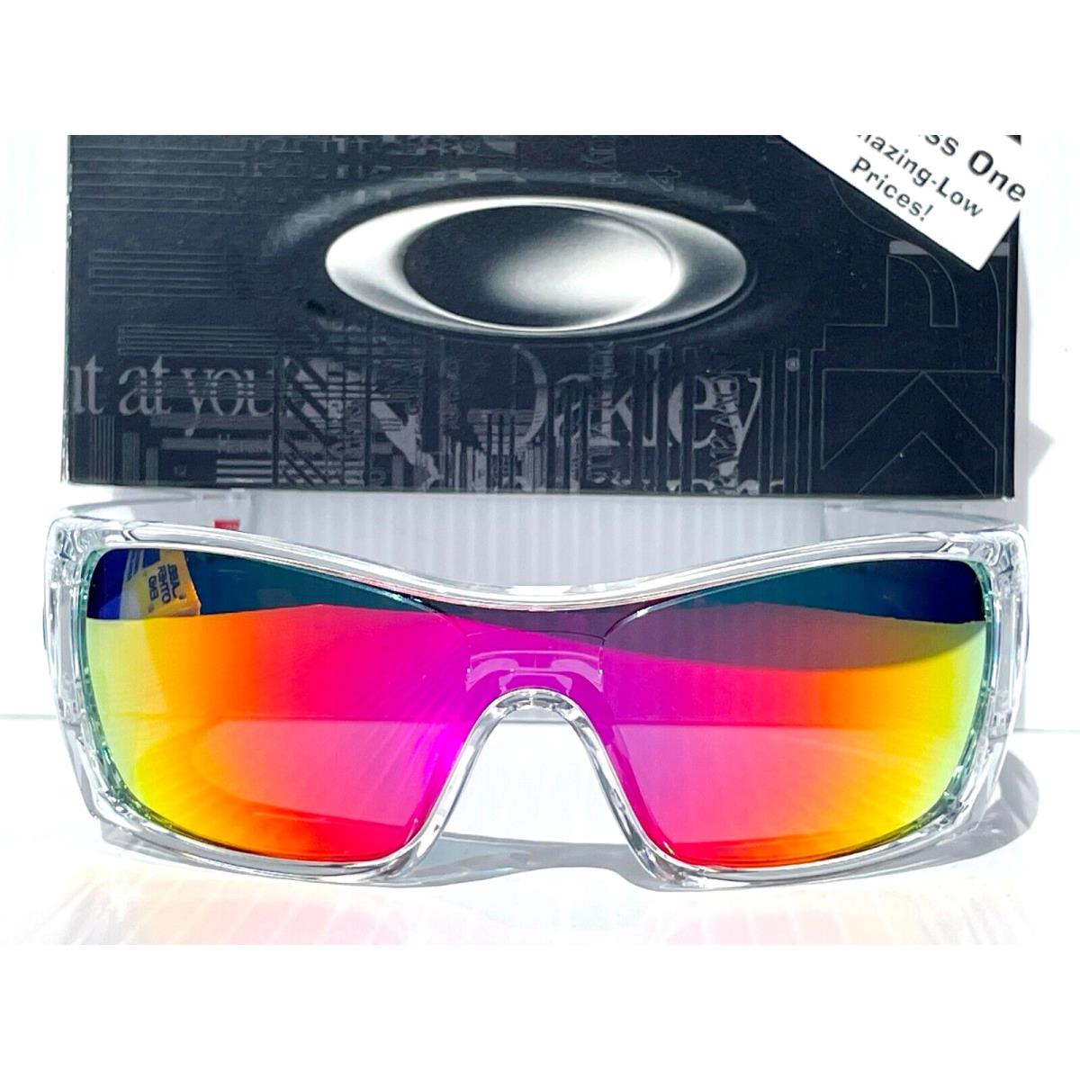 Oakley Batwolf Clear Blue Icon Polarized Galaxy Magenta Sunglass 9101