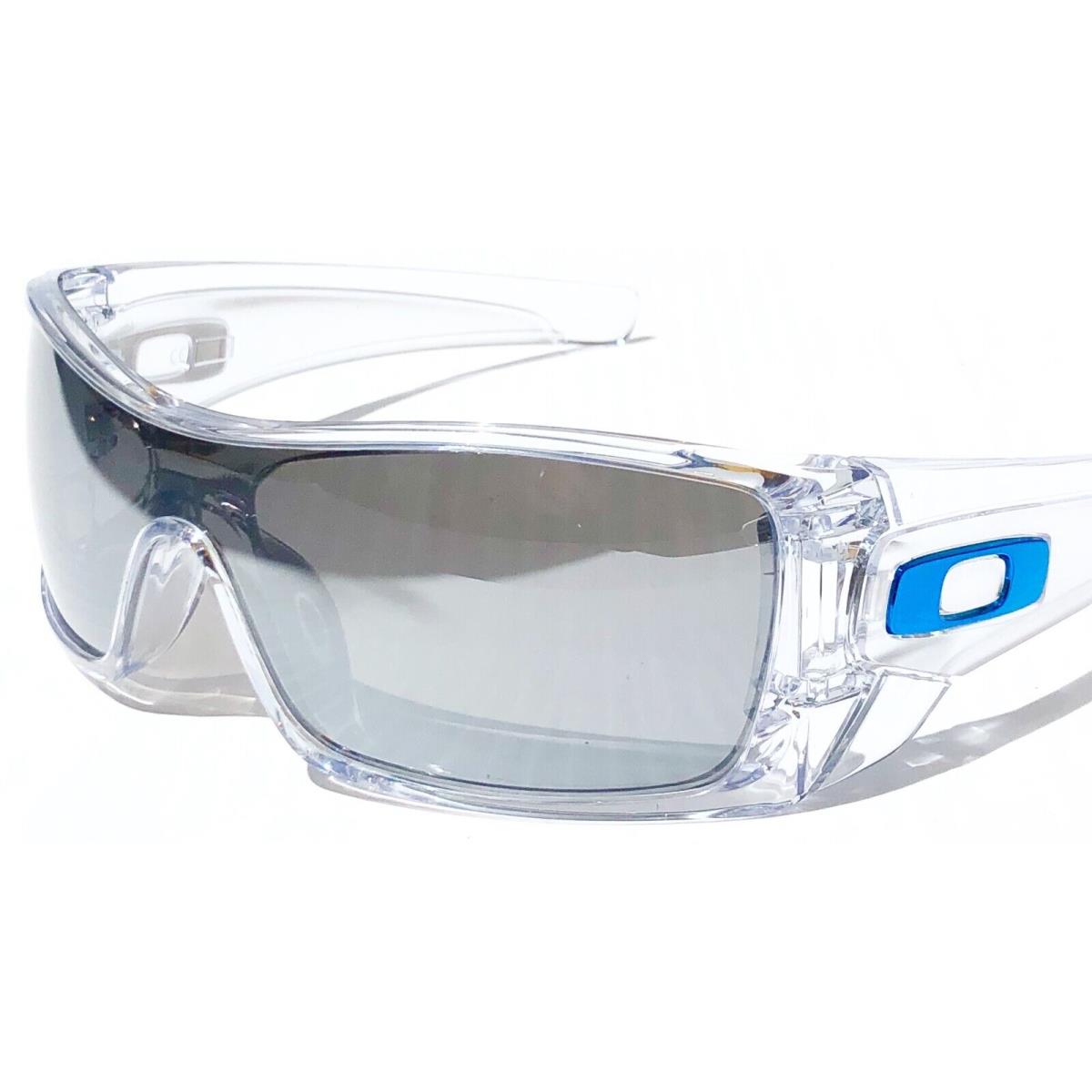 Oakley Batwolf Shiny Clear Polarized Spectra Chrome Mirror Lens Sunglass 9101