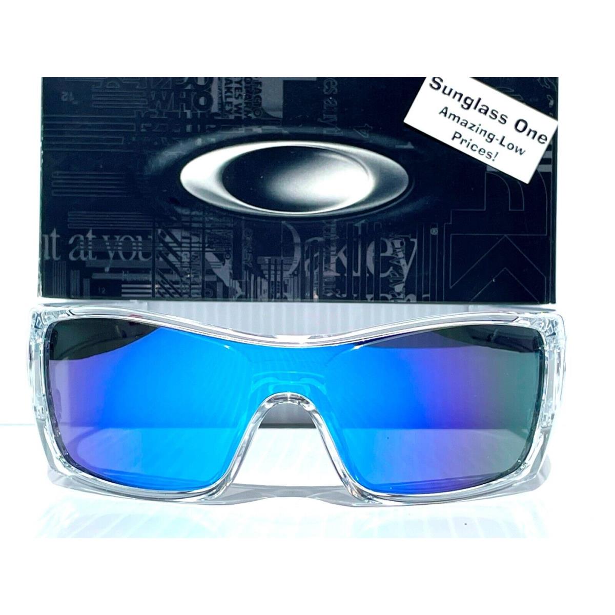 Oakley Batwolf Shiny Clear Polarized Galaxy Blue Mirror Lens Sunglass 9101