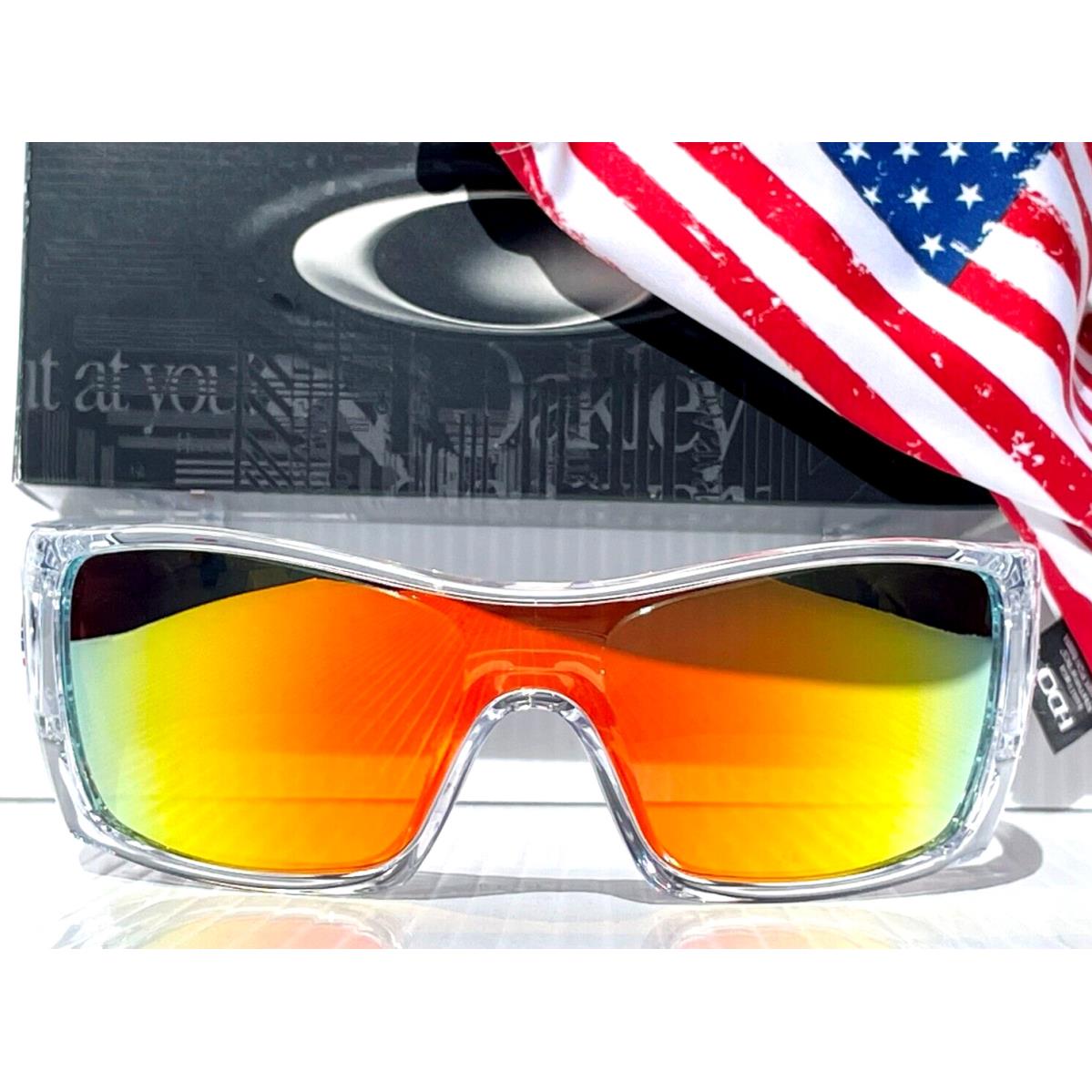 Oakley Batwolf Clear Usa Flag Icon Polarized Galaxy Ruby Lens Sunglass 9101