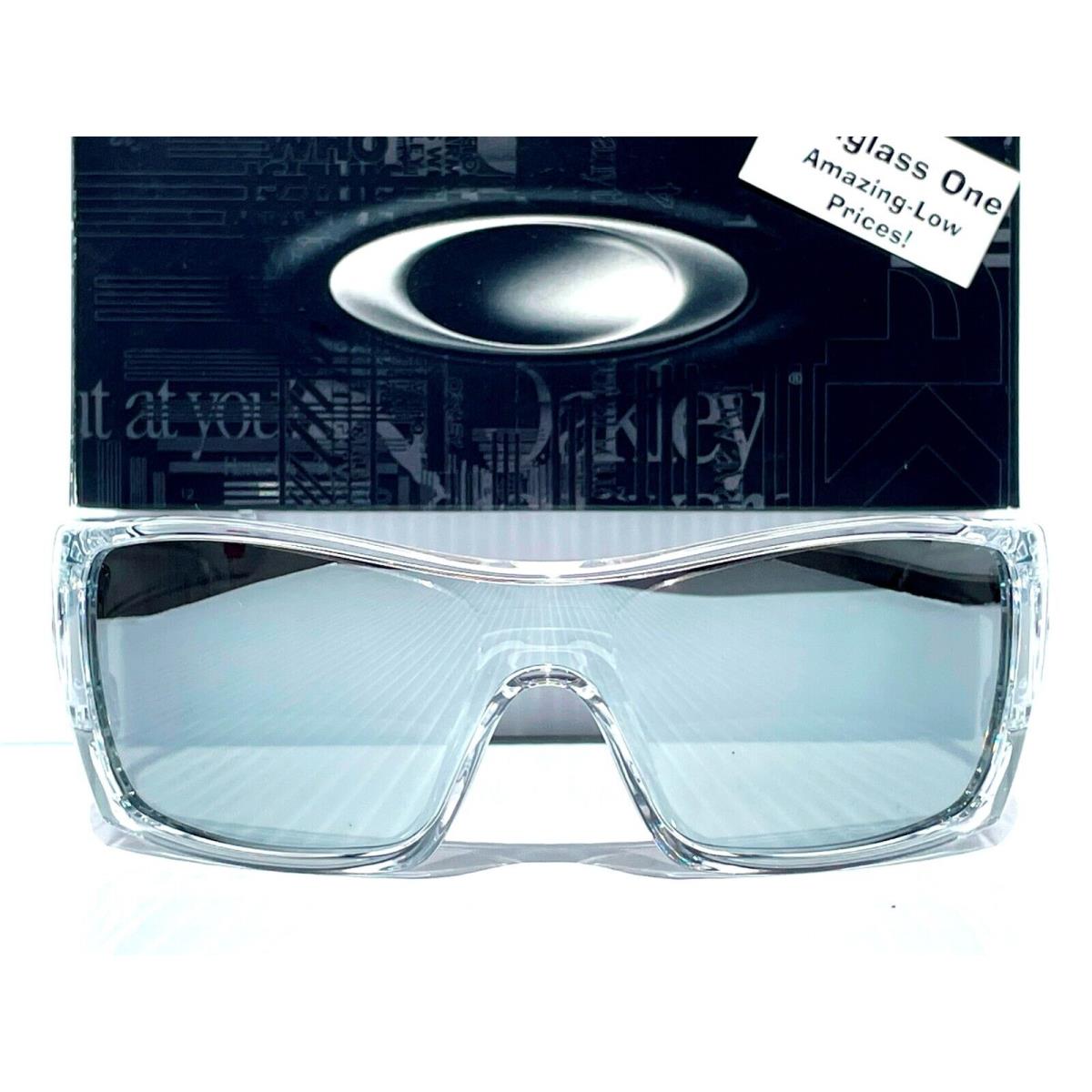 Oakley Batwolf Shiny Clear Polarized Spectra Chrome Mirror Lens Sunglass 9101