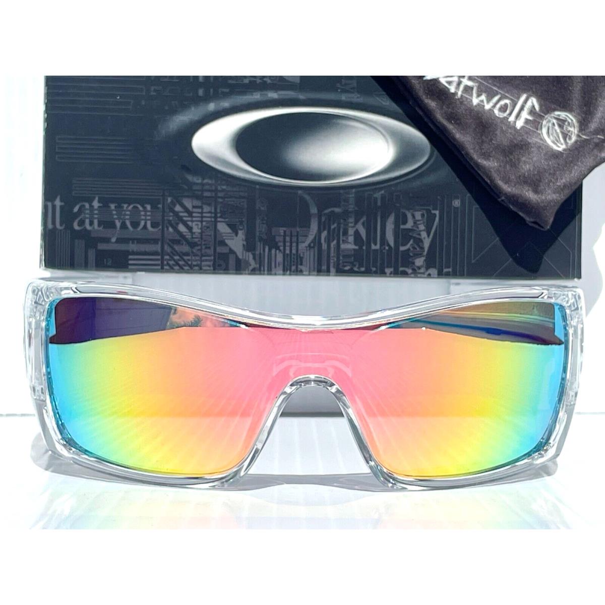 Oakley Batwolf Clear Silver Icon Polarized Galaxy Rose Gold Sunglass 9101