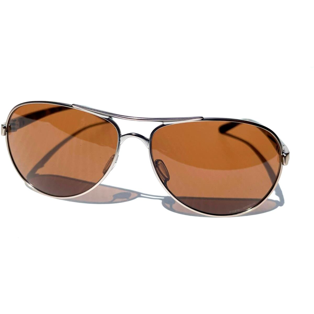 Oakley Feedback Satin Chrome Aviator Prizm Bronze Lens Sunglass 4079-47