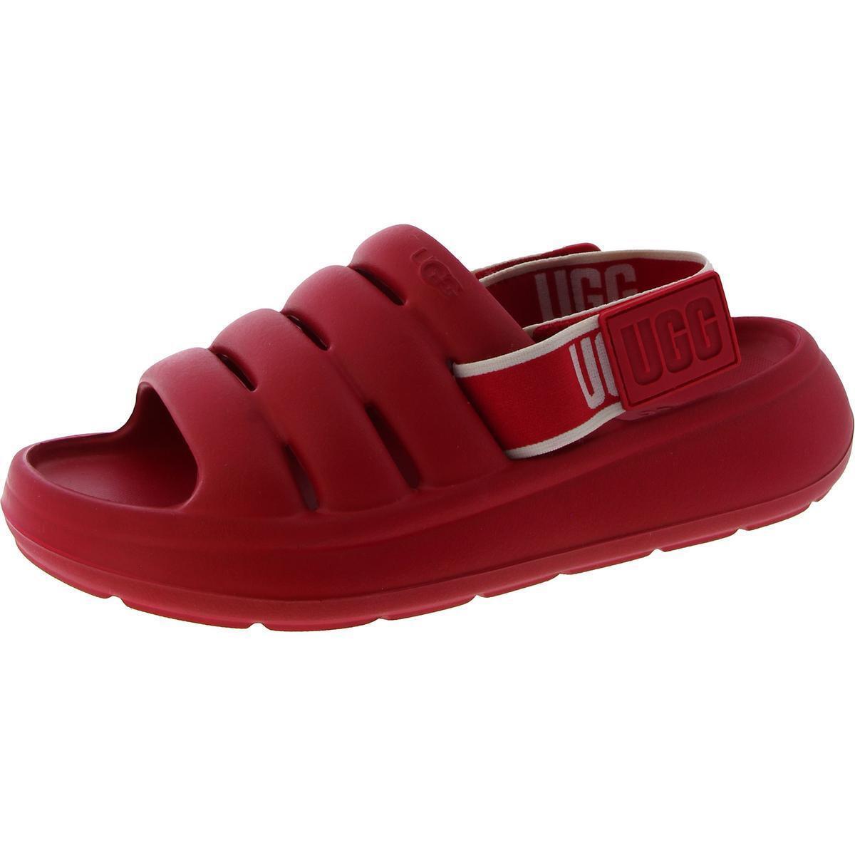 Ugg Womens Red Adjustable Platform Sandals Shoes 6 Medium B M Bhfo 3468 - Smba Red