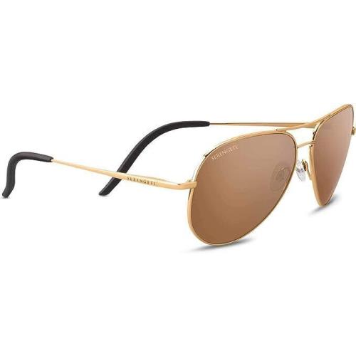 Serengeti Carrara Sunglasses Shiny Bold Gold Mineral Polarized Drivers Gold 8546
