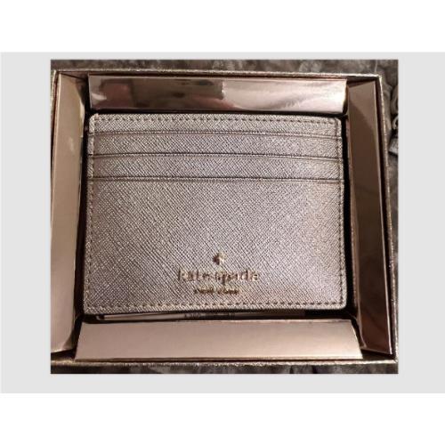 Kate Spade Glimmer Glitter Small Slim Card Case Holder Wallet KE448 Gift Receipt GLITTERING ROSE