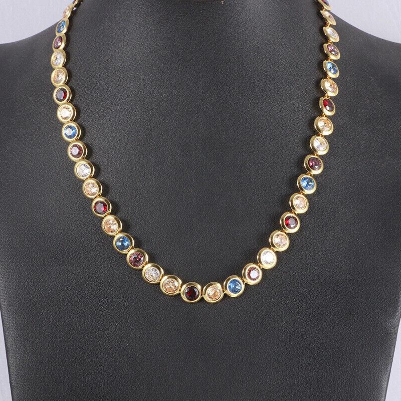 Kate Spade New York Colorful Zircon Round Necklace Gradient Long Earrings W/box Multicolor Necklace