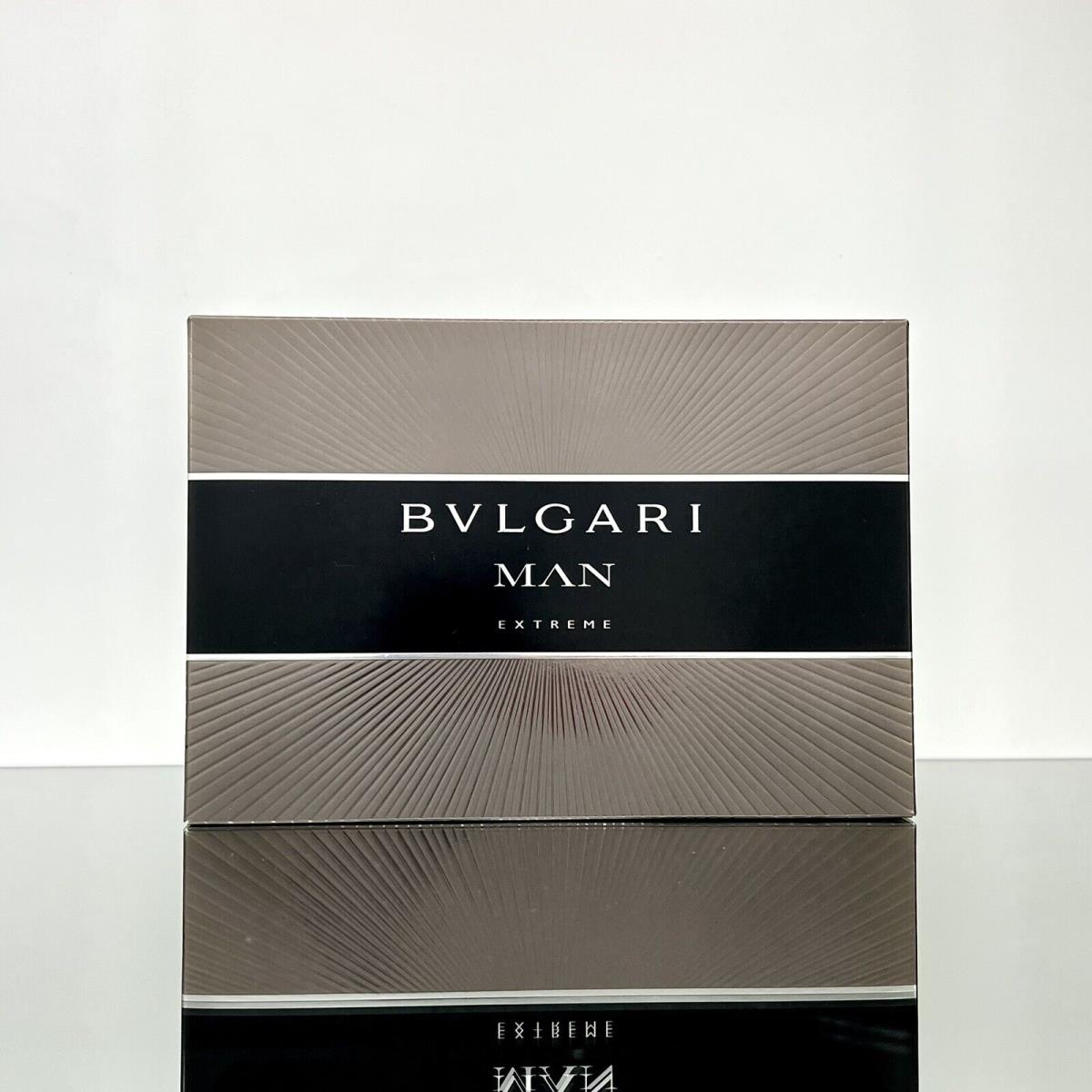 Bvlgari Man Extreme 4pc Set 3.4oz Edt Spr +2.5oz S/gel +2.5oz A/shave Travel Bag