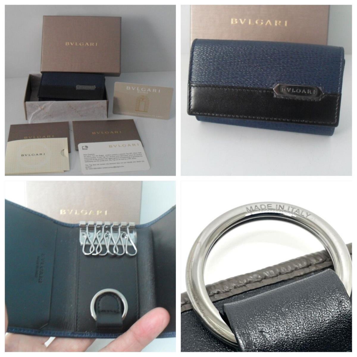 Bvlgari Key Wallet Keyring Leather Palladium - Absolutely Stunning