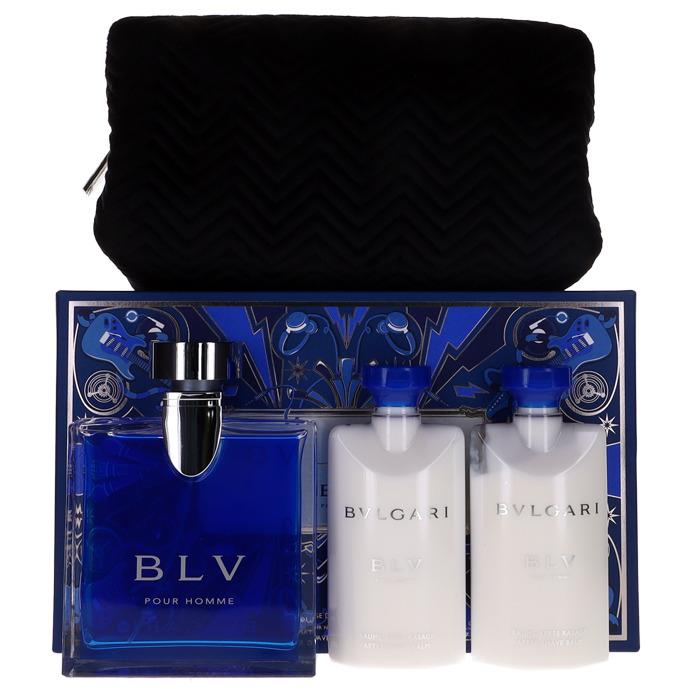 Blv Bvlgari For Men Set: Edt+after Shave Balm x2+ Bag 3.4+2.5+2.5 oz