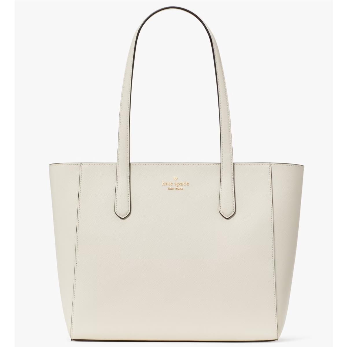 Kate Spade Staci Off White Meringue Leather Tote Bag KG473 Purse Ivory