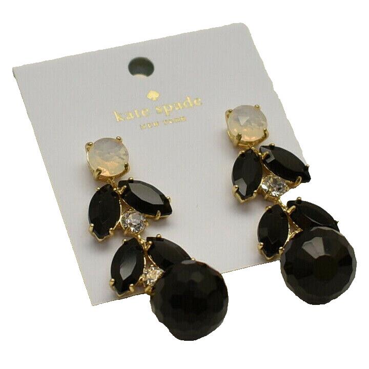 Kate Spade New York Be Bold Drop Earrings Black Goldtone New