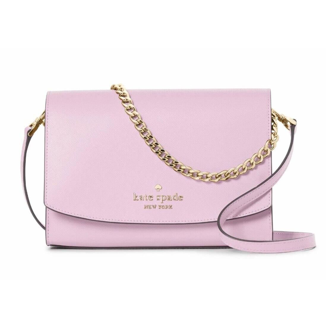 New Kate Spade Carson Saffiano Leather Convertible Crossbody Quartz Pink Dustbag