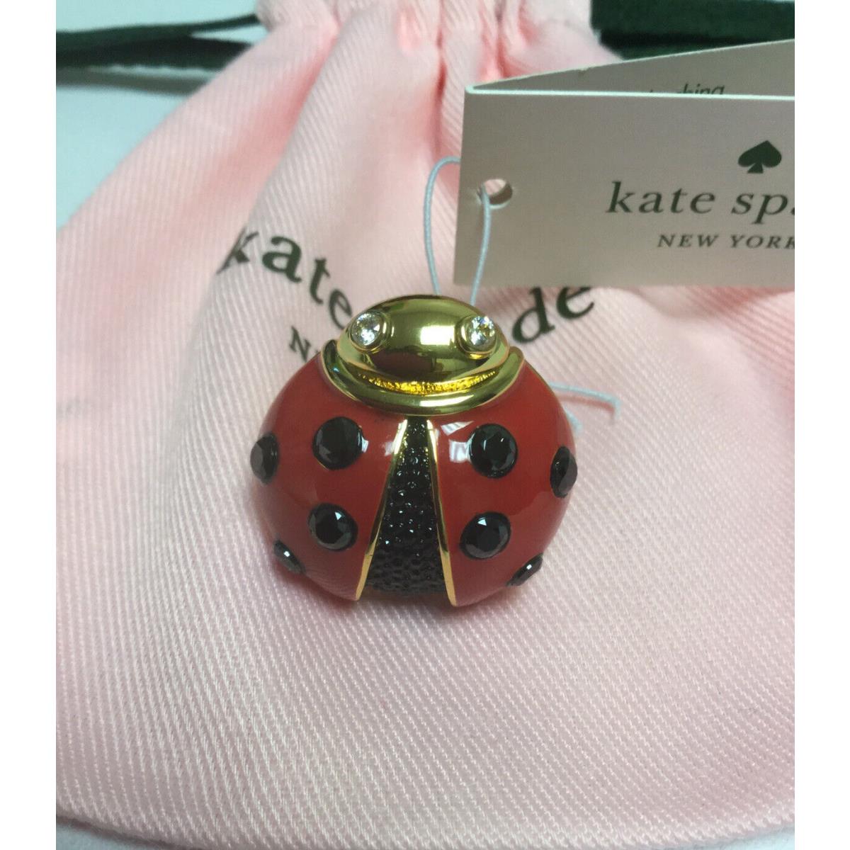 Kate Spade Newyork 12 K Gold Plated Little Ladybug Ring Size 6 W/ks Dust Bag New