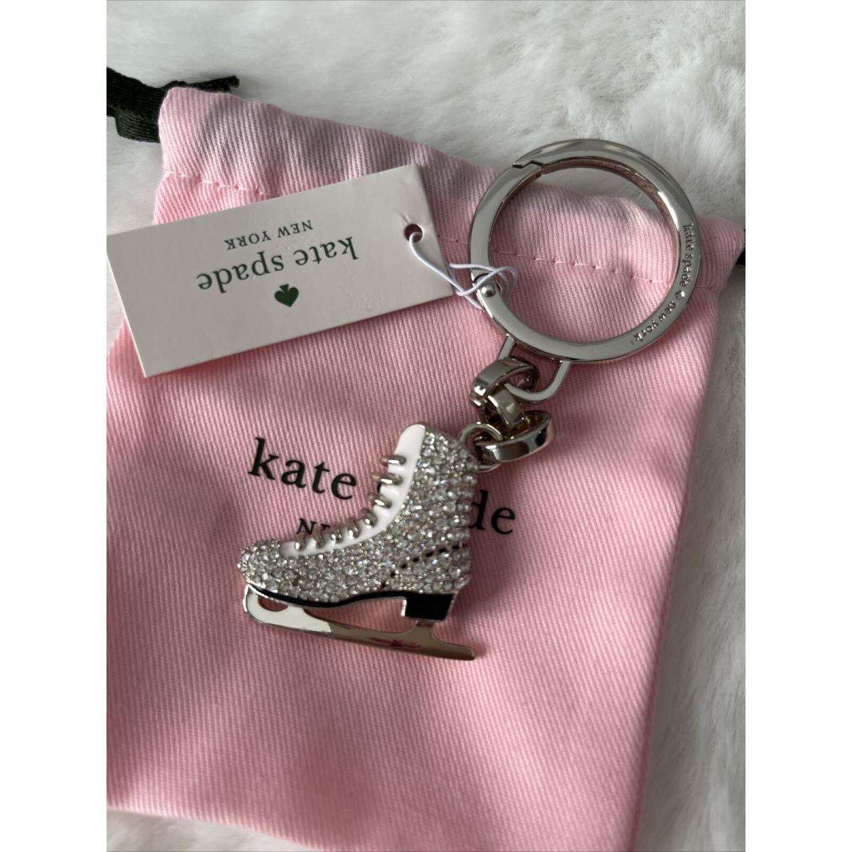 Kate Spade Crystals Ice Skating Boot Keychain Bag Charm Novelty Gift