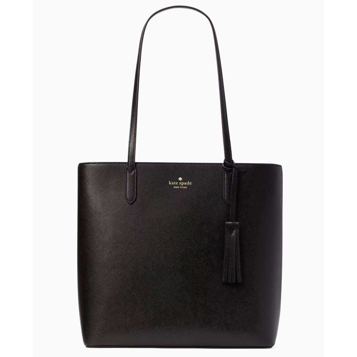 New Kate Spade Jana Tote Saffiano Leather Black Witth Dust Bag