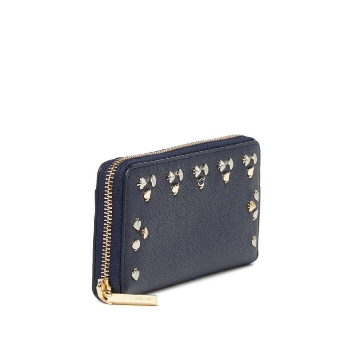 Kate Spade Slim Continental Wallet Stud Margaux Floral Blue PWRU7305 - Exterior: Blue