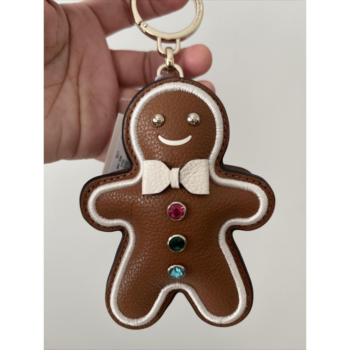 Kate Spade Gingerbread Man Leather Key Fob Bag Charm Novelty Christmas Gift