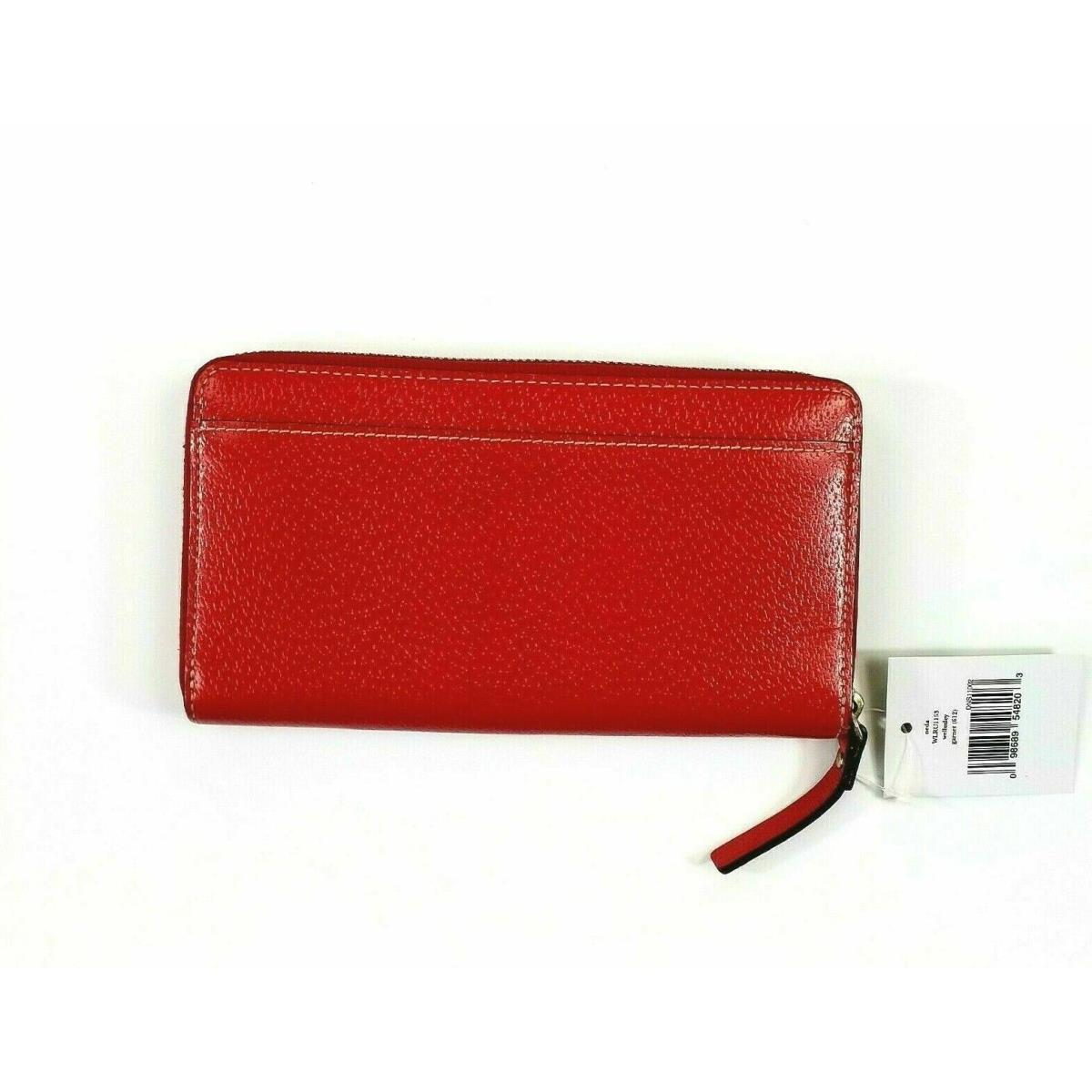 Kate Spade Neda Wellesley Garnet Boar Skin Embossed Cowhide Leather Wallet