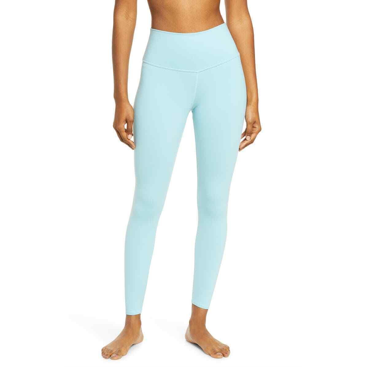 Alo Yoga Leggings High Waist Airbrush Leggings Yoga Pilates Full Length - Blue Quartz - 7/8