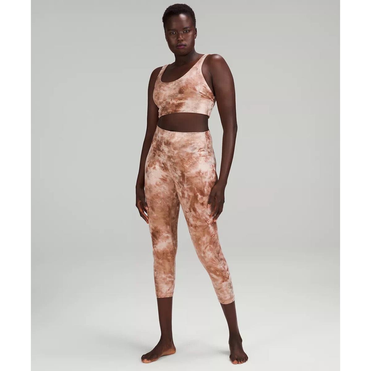 Lululemon Align High Rise Legging Crop 23 - Retail $88-$98 Diamond Dye Misty Shell Cacao Foil - Shine