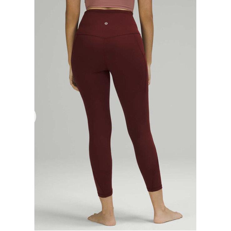 Lululemon Size 12 Align HR Pant 25 Pocket Red Merlot Rdmr Nulu Dropin Tight