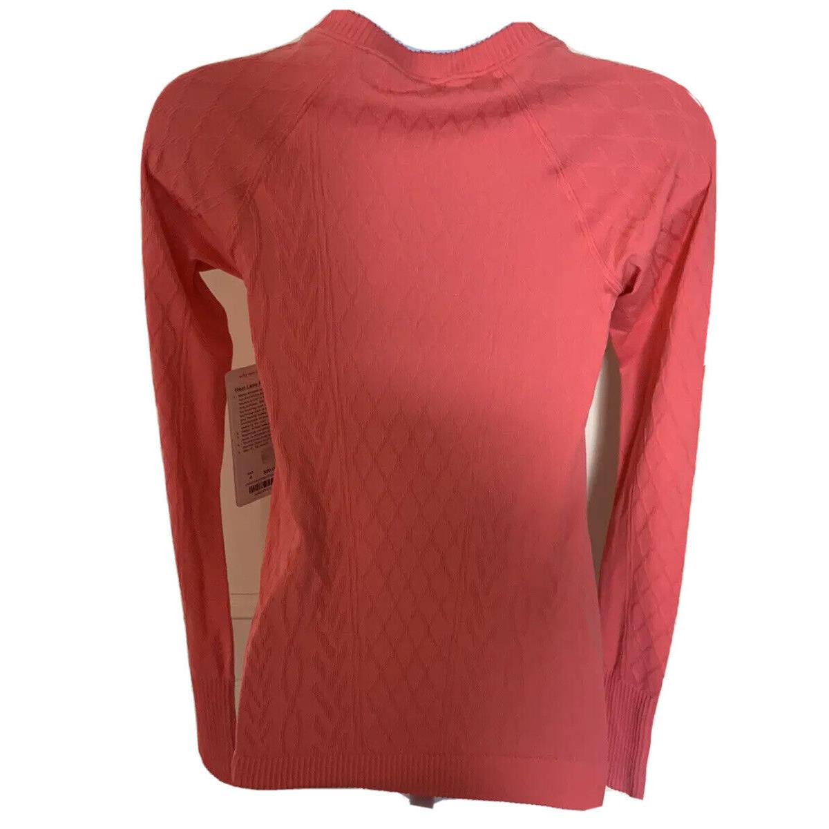 Lululemon Rest Less Coral Long Sleeve Stretch Pullover Thumbholes Size 4