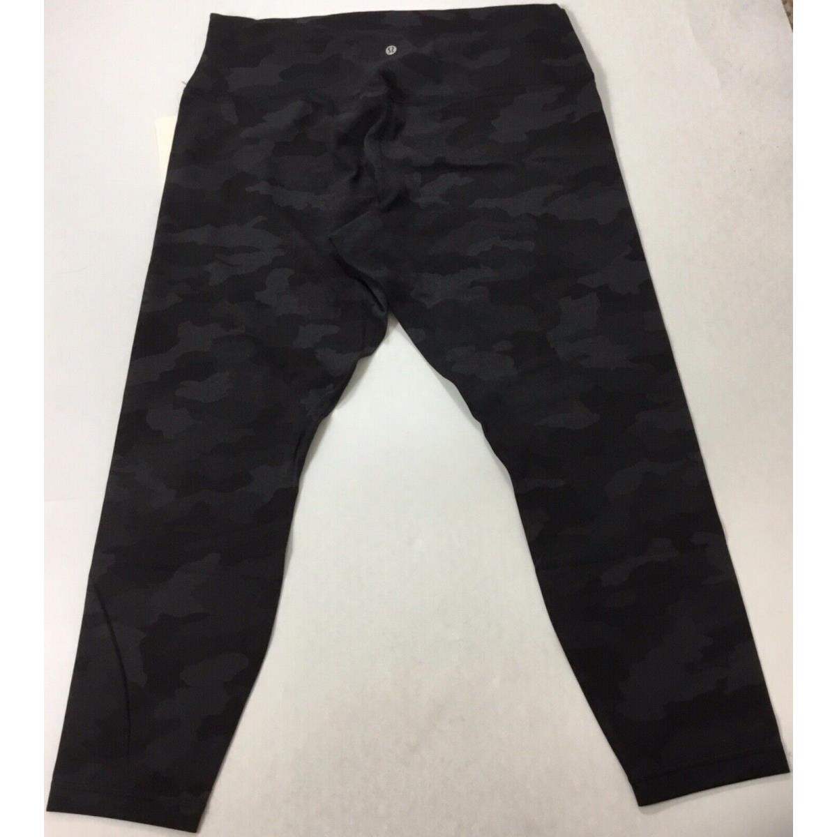 Lululemon Women Align HR Crop Leggings 21 Nulu LW6BOVS H3DC Black Camo Size 12